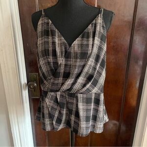 Black and White Plaid Sleeveless Tank Top | White House Black Market Sz 12